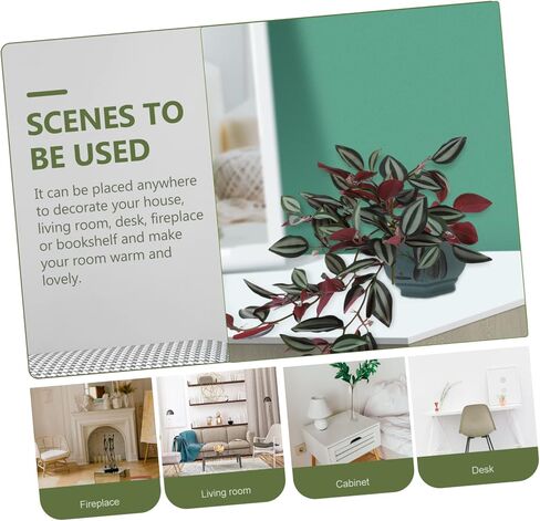 1pc Artificial Rattan Faux Leaf Vines Fake Green Bushes Hanging Artificial Greenery Artificial Wandering Jew Fake Vine Leaves Wandering Jew Plant Plants Indoor Plastic False Wall in Saudi Arabia