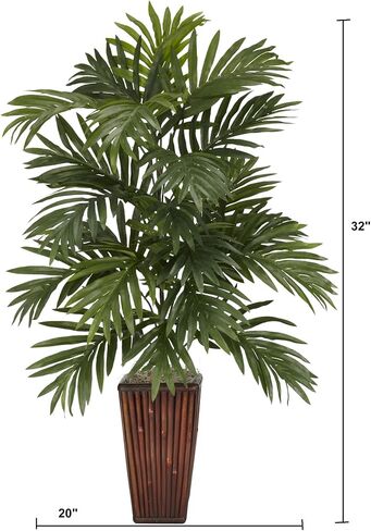 Nearly Natural Areca Palm with Bamboo Vase Silk Plant in Saudi Arabia