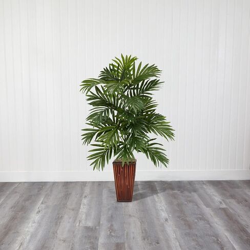 Nearly Natural Areca Palm with Bamboo Vase Silk Plant in Saudi Arabia