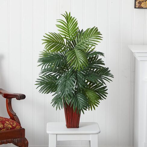 Nearly Natural Areca Palm with Bamboo Vase Silk Plant in Saudi Arabia
