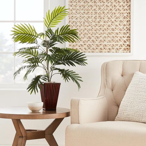 Nearly Natural Areca Palm with Bamboo Vase Silk Plant in Saudi Arabia