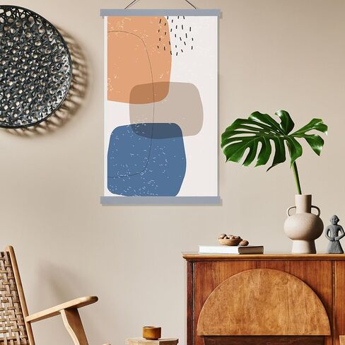 6 Pack Magnetic Poster Frame Hanger Light Wooden Frames Hanger for Posters Teak Wood Poster Hanging Kit for Walls Maps Prints Photos Pictures Canvas Artwork Display (Wood,12 Inch) in Saudi Arabia