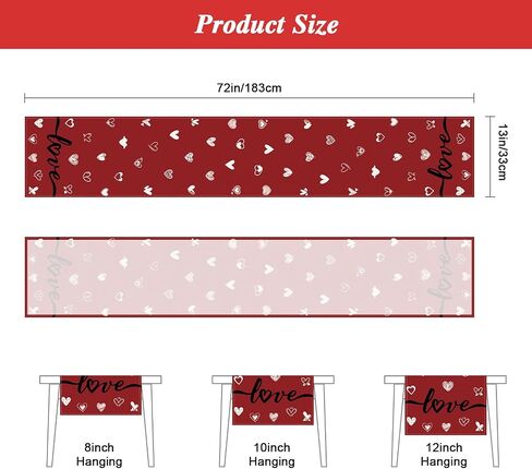 Valentine's Day Placemats, Set of 4, 12x18 Inches Red Love Heart Table Mats for Kitchen Dining Wedding Anniversary Valentine Decorations Party Decor in Saudi Arabia