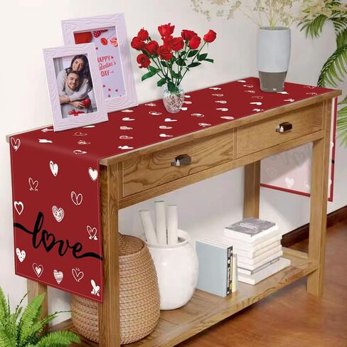 Valentine's Day Placemats, Set of 4, 12x18 Inches Red Love Heart Table Mats for Kitchen Dining Wedding Anniversary Valentine Decorations Party Decor in Saudi Arabia