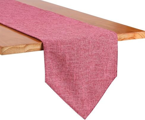 Burlap Farmhouse Cotton Linen Table Runner, Rustic Woven Solid Color Table Runner for Dining, Kitchen, Holiday, Halloween, Christmas, Party (12x82 inch, Khaki) in Saudi Arabia