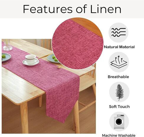 Burlap Farmhouse Cotton Linen Table Runner, Rustic Woven Solid Color Table Runner for Dining, Kitchen, Holiday, Halloween, Christmas, Party (12x82 inch, Khaki) in Saudi Arabia