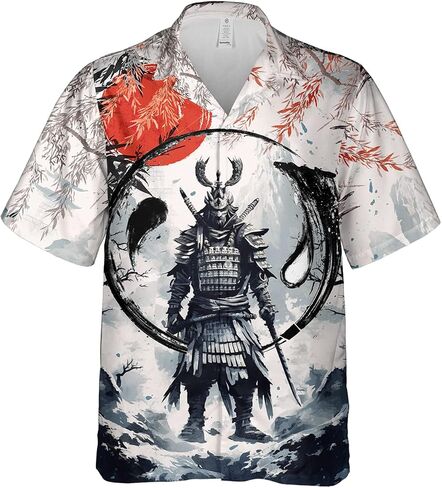 قمصان Samurai Warrior هاواي للرجال - مجموعة قمصان Samurai General Armor للرجال هاواي بأزرار سفلية وأكمام قصيرة 84 in Saudi Arabia