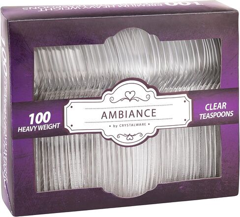 Heavy Weight Disposable Plastic Spoons, Food Grade Heavy Duty Plastic Silverware, Tea Spoons, Cutlery (Black, 100 Tea Spoons) in Saudi Arabia