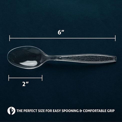 Heavy Weight Disposable Plastic Spoons, Food Grade Heavy Duty Plastic Silverware, Tea Spoons, Cutlery (Black, 100 Tea Spoons) in Saudi Arabia
