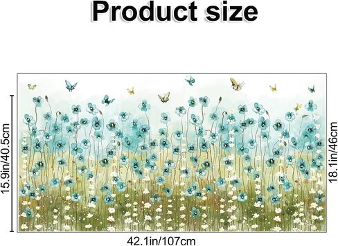 Blue Flowers Wall Decals White Daisy Wall Stickers DIY Peel and Stick Butterfly Plants Wall Sticker for Baby Kids Girls Bedroom Nursery Living Room Office Corners Skirting Lines in Saudi Arabia