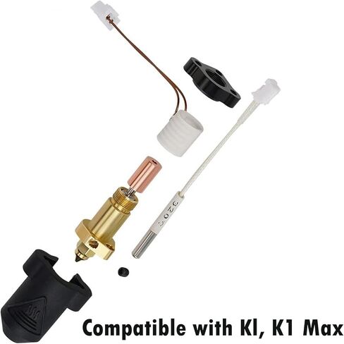 مجموعة قوالب التسخين السيراميكية K1، طابعة ثلاثية الأبعاد 300 درجة مئوية أنبوب الحلق من سبائك التيتانيوم بدرجة حرارة عالية مجموعة قوالب الحرارة الساخنة لـ K1، K1 Max in Kuwait