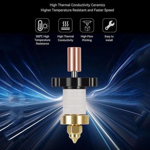 مجموعة قوالب التسخين السيراميكية K1، طابعة ثلاثية الأبعاد 300 درجة مئوية أنبوب الحلق من سبائك التيتانيوم بدرجة حرارة عالية مجموعة قوالب الحرارة الساخنة لـ K1، K1 Max in Kuwait