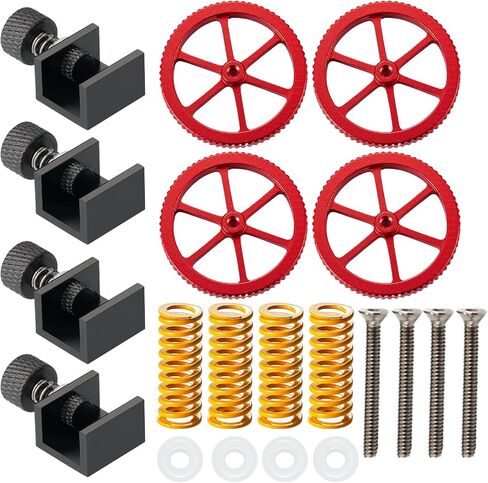 Ender 3 Springs Upgrade Kit,4Pcs Aluminum Hand Twist Leveling Nut with 4Pcs Ender 3 Bed Springs/Glass Bed Clips for Ender 3/Ender 3 Pro, Ender 5/Plus/Pro, CR-10/CR10S/CR 10S Pro 3D Printe in Saudi Arabia