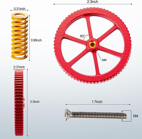 Ender 3 Springs Upgrade Kit,4Pcs Aluminum Hand Twist Leveling Nut with 4Pcs Ender 3 Bed Springs/Glass Bed Clips for Ender 3/Ender 3 Pro, Ender 5/Plus/Pro, CR-10/CR10S/CR 10S Pro 3D Printe in Saudi Arabia