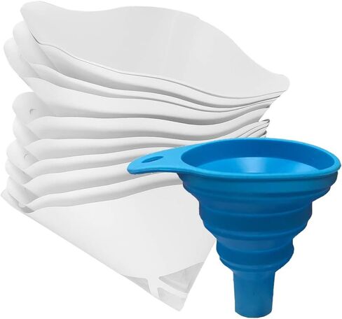3D Printer Silicone Collapsible Funnel 15mm by MMOBIEL - for SLA DLP LCD 3D Printer + 100 Pack Paper Paint Cone Shaped Fine Micron Nylon Mesh Filters in Saudi Arabia