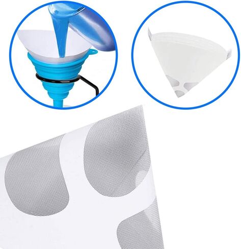 3D Printer Silicone Collapsible Funnel 15mm by MMOBIEL - for SLA DLP LCD 3D Printer + 100 Pack Paper Paint Cone Shaped Fine Micron Nylon Mesh Filters in Saudi Arabia