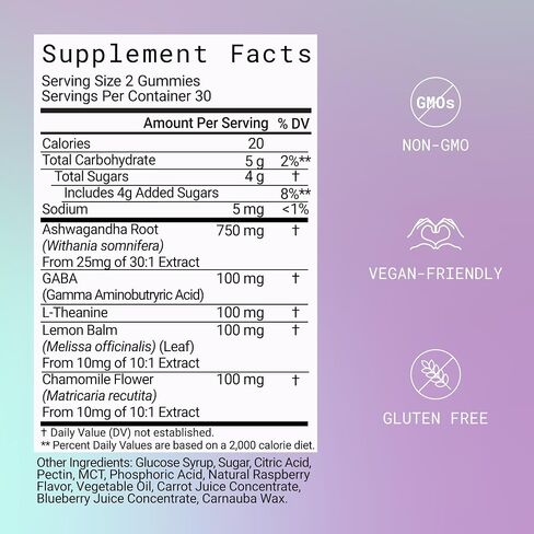 FLEX Chill Pill - Stress Relief - Balance - Helps to Relax - Ashwagandha - L-Theanine - GABA - Chamomile - Lemon Balm - Berry Flavor - Vegan-Friendly - Gluten-Free - 60 Gummies (Chill Pill) in Saudi Arabia