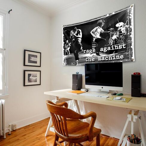 Generic The Rock Rage Band Against the Machine Wall Tapestry for Bedroom, Party Tapestry College Dorm Rooms Decor Tapestry 3x5 Ft Tapestry for Room Guys Teen Boys Girls, black in Saudi Arabia