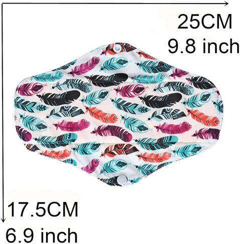 مجموعة 7 قطع من فوط الحيض القابلة لإعادة الاستخدام، بما في ذلك 1 قطعة حقيبة مبللة صغيرة + 6 قطع من فحم الخيزران وتدفق الضوء لباس داخلي بطانات مقاومة للماء من قماش ماما فوط صحية فوط الحيض in Kuwait