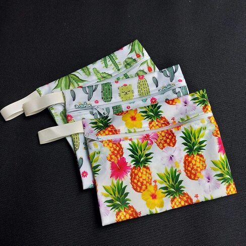 مجموعة 7 قطع من فوط الحيض القابلة لإعادة الاستخدام، بما في ذلك 1 قطعة حقيبة مبللة صغيرة + 6 قطع من فحم الخيزران وتدفق الضوء لباس داخلي بطانات مقاومة للماء من قماش ماما فوط صحية فوط الحيض in Kuwait