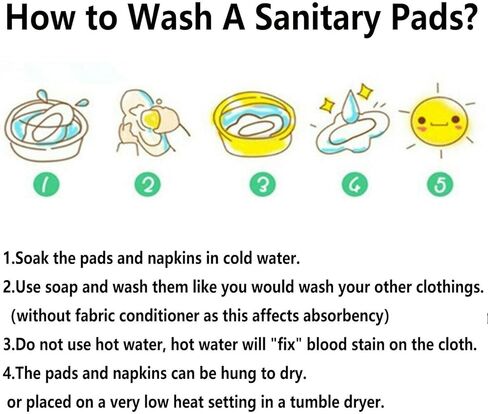 مجموعة 7 قطع من فوط الحيض القابلة لإعادة الاستخدام، بما في ذلك 1 قطعة حقيبة مبللة صغيرة + 6 قطع من فحم الخيزران وتدفق الضوء لباس داخلي بطانات مقاومة للماء من قماش ماما فوط صحية فوط الحيض in Kuwait