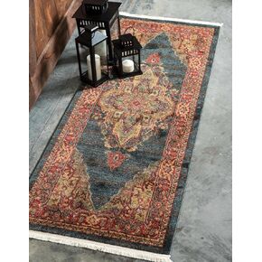 Unique Loom Sahand Collection Area Rug - Arsaces (5' 1" x 8' Rectangle, Navy Blue/ Gray)