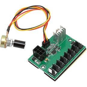 Zopsc PC Fan Hub, 2 Pin 3 Pin 4 Pin Chassis Fan Voltage Regulator and Extension Cable, 8 Router 12V Speed Controller, 6 Pin Power Port, with a Potentiometer Extended Line 30cm