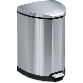 Safco Products Stainless Step-On Trash Can, 4-Gallon, Stainless Steel
