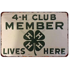 4-H Member Lives Here Vintage Look Reproduction Metal Sign 8 x 12