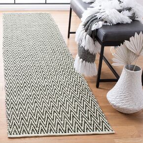 SAFAVIEH Montauk Collection Accent Rug - 2'3" x 3'9", Ivory & Dark Grey, Handmade Flat Weave Cotton, Ideal for High Traffic Areas in Entryway, Living Room, Bedroom (MTK411A)