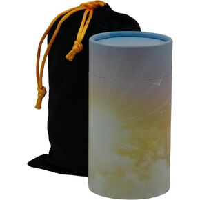 Casket Depot Heavenly Mini Size Memorial Collection Paper Scattering Tube, Biodegradable Urn for Scattering Ashes, Eco Urn Light Weight for Travelling to Overseas, Mini Size Holds up 35 Cubic Inches