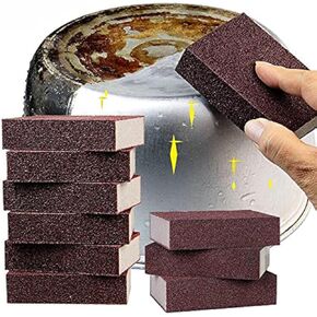 10 Pack Nano Carborundum Sponges Elite Nano Emery Sponges Cleaning Pads Carborundum Brusher and Rust Sand Scrubbers for Kitchen Cleaning Pots and Pans