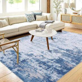 GlowSol Small Area Rug 2x3 Washable Entryway Rug Modern Abstract Indoor Mat Low Pile CarpetNon Slip Non Shedding Fluffy Rug for Bedroom Living Room Entrance, Grey