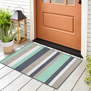Runner Rug, Washable and Non-Slip 2'x6' Tropical Leaves Green Summer Palm Leaf Hallway Kitchen Area Rug, Indoor Entryway Door Mat, Floor Mat Carpet for Bedroom, Bathroom, Laundry, Living Room