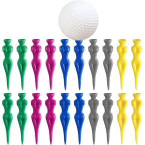 20 Pcs 3 Inch Plastic Golf Tees, Funny Golf Tees, Lady Tees Woman Golf Tees, Golf Tees for Golf Training(5 Color)