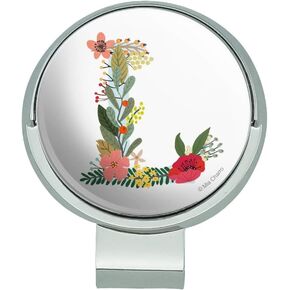 GRAPHICS & MORE Letter L Floral Monogram Initial Golf Hat Clip with Magnetic Ball Marker