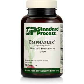 Standard Process Emphaplex - Whole Food Lungs Supplement - Lung Support Supplement, Respiratory Support, and Nervous System Supplements with Thiamin, Riboflavin, Choline, and More - 90 Capsules