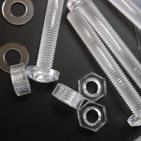20x Transparent Clear Plastic Acrylic M8 x 60mm Nuts & Bolts -Acrylic Plastic Screws, 15/64 x 2-23/64 in Kuwait
