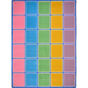 Joy Carpets Blocks Abound Rug, Pastel, 7'8" x 10'9"