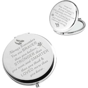 Wizard OZ Pocket Makeup Mirror Red Ruby Slippers Inspirational Gifts for Movie Fans Always Remember You are Braver (OZ Pocket Mirror)