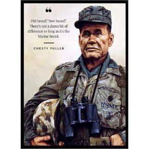 BigWigPrints Chesty Puller Quote Poster - Marine Corps Gifts for Men, Military Posters, USMC Wall Decor, Military Wall Decor, Army Poster, Marine Corps Decor, Patriotic Posters - (11x17") Unframed