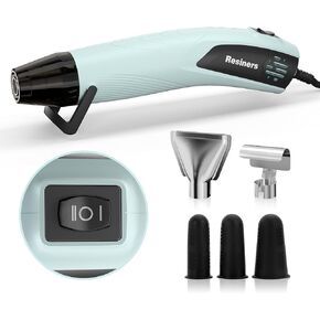 Resiners Heat Gun, Mini Dual Temp Hot Air Gun Crafts Tool with 3 Nozzles, 350W 662℉ (350℃) Heat for Epoxy Resin, Bubble Remove, DIY Glitter Tumblers, Vinyl Shrinking Wrap, Embossing, Candle Making