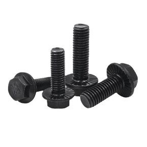 10Pcs M8 x 50mm Hex Serrated Flange Bolts, Hex Serrated Flange Screws, Full Thread, Grade 10.9 Carbon Steel with Black Oxide Finish