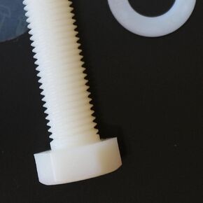 5x Natural Colour Nylon, Hex Head, M16 x 100mm, Plastic Nuts and Bolts, Washers, Hexagon, Nylon, 5/8 x 3 15/16