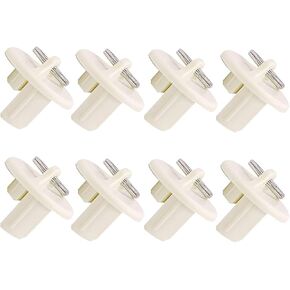 8Pcs Plastic End Cap with Ring Universal Replacement Pull Ring End Cap for Exterior Sun Shades Outdoor/Indoor Roller Up Blinds (Beige)