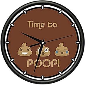 SignMission Beagle TIME to Poop Wall Clock Funny Crude Cute Gag Gift