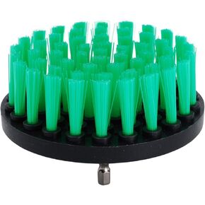 HIFROM Drill Brush - 4 inch Power Drill Attachment Soft Bristle White Quick Change Shaft Scrub Cleaning Brush for Carpet, Upholstery, Leather, Glass (White)