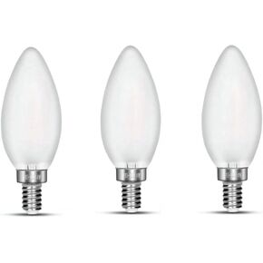 Dimmable LED Candelabra Bulb Warm White, 2700k 40W Equivalent E12 Base LED Candle Bulbs, C35 Frosted Glass Torpedo Shape Bullet Top, 360 Degrees Beam Angle, Pack of 6 …