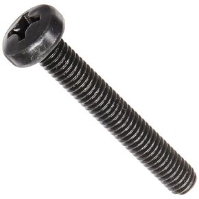 Small Parts M640D7985AB Steel Pan Head Machine Screw, Black Oxide Finish, Meets DIN 7985, #3 Phillips Drive, M6-1 Thread Size, 40 mm Length, Fully Threaded, Import (Pack of 50)