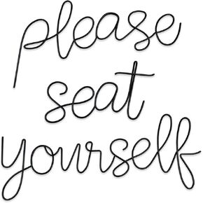 Please Seat Yourself Bathroom Sign - Black Please Seat Yourself Metal Wall Art for Hanging Home Wall Décor